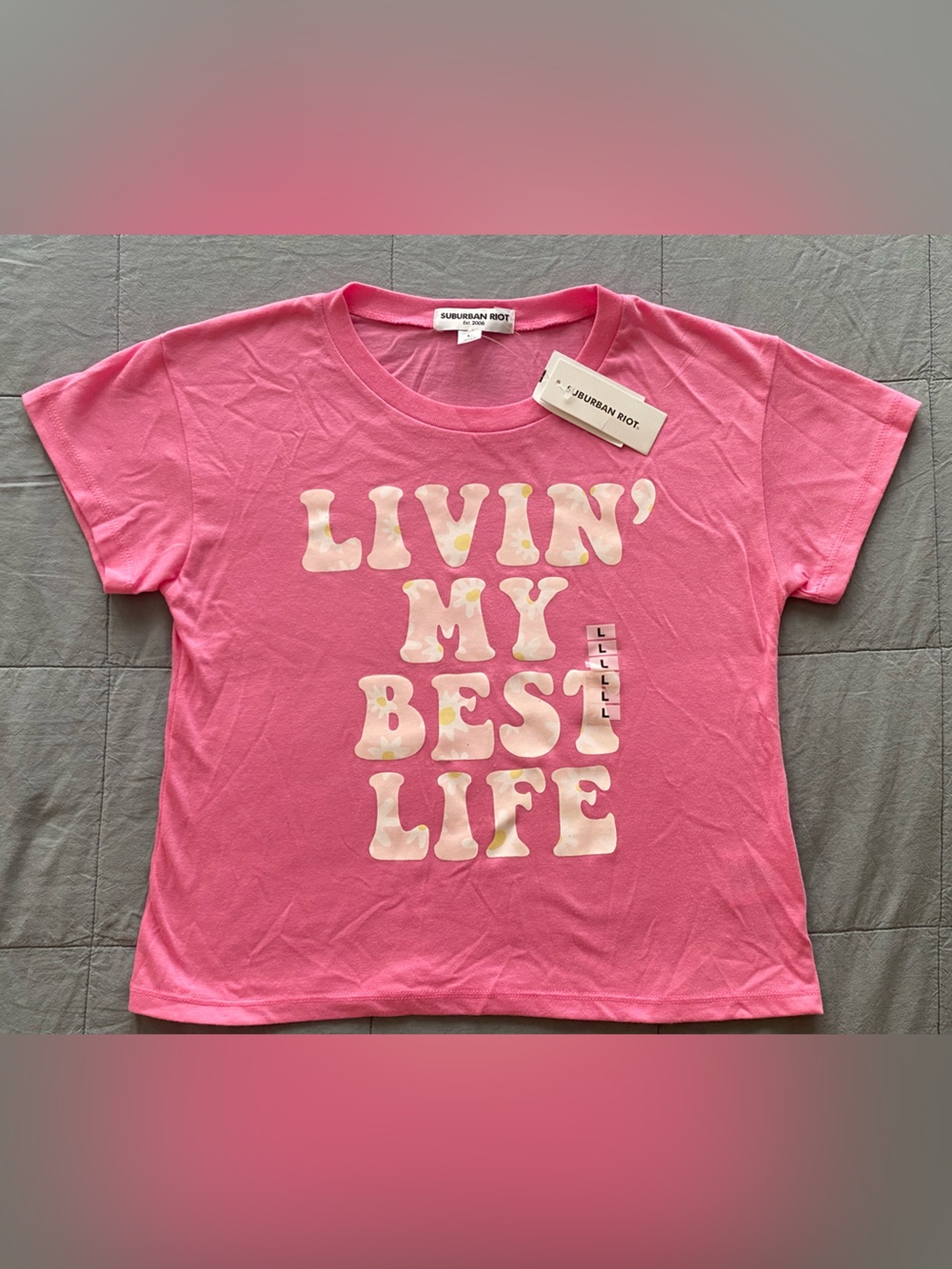 Denny’s kids Suburban Riot Pink "Livin' My Best Life" Short Sleeve Tee - Kids